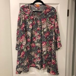 Altar’d State grey floral keyhole dress! EUC💕